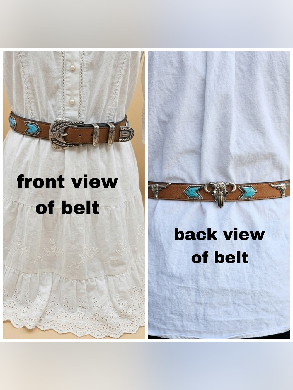 Brighton Leegin Leather King Western Turquoise Silver Belt M/L